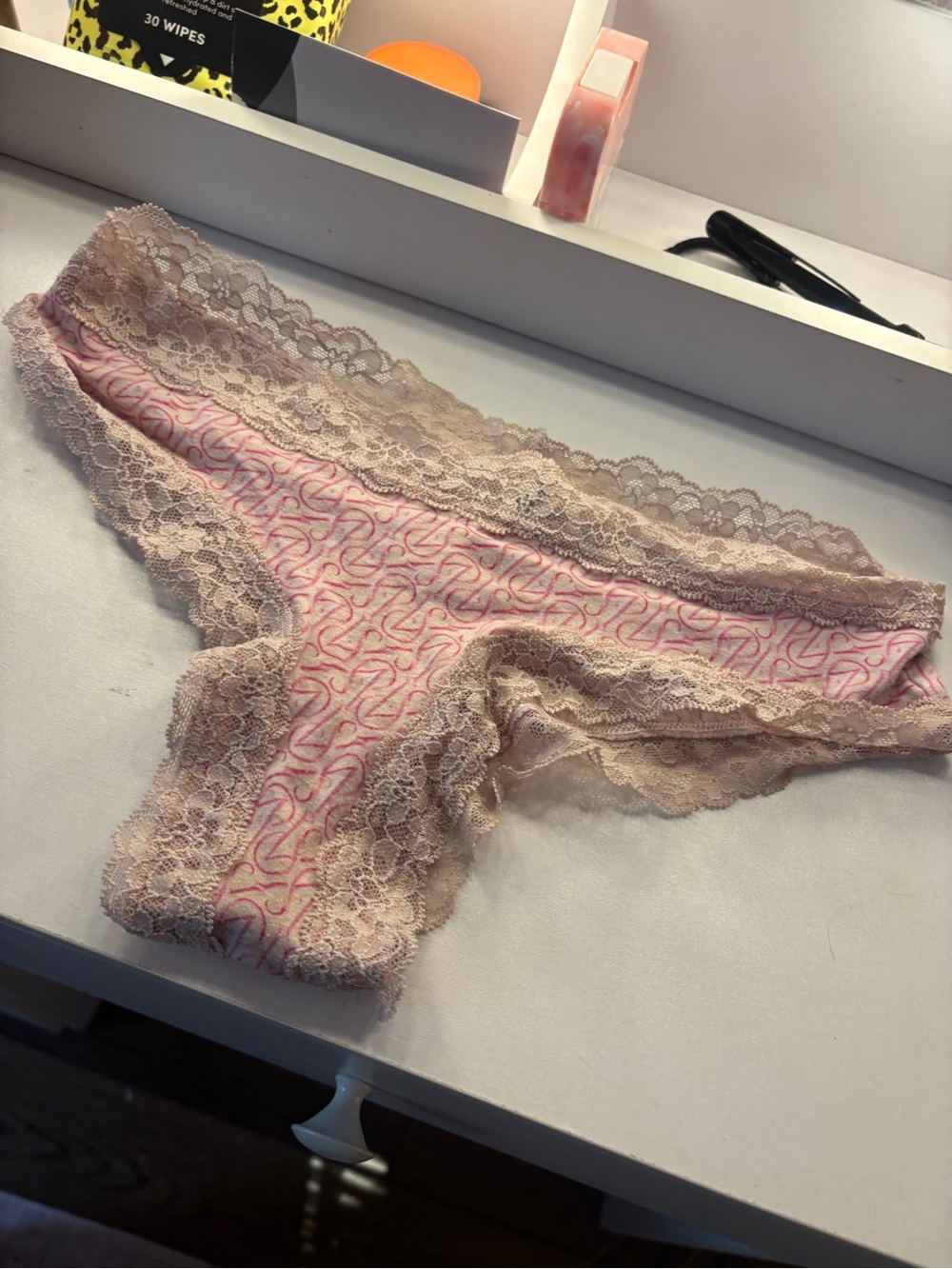 Victoria's Secret Pink Patterned Lace Trim Bikini